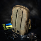 Тактична сумка - сумка для телефону, система MOLLE органайзер тактичний з кордури. Колір: койот - зображення 8
