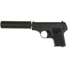 Страйкбольний Пістолет COLT25 з Глушником Метал Чорний - зображення 1