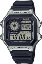 Чоловічий електронний годинник Casio AE-1200WH-1CVEF Чорний з сірим