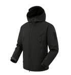 Куртка / ветровка тактическая Softshell black (черный) софтшелл Размер S