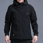 Куртка / вітровка тактична Softshell black (чорний) софтшелл Розмір M - зображення 7
