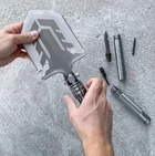 Тактична лопата складана багатофункціональна саперна 16 в 1, саперка, мультитул металева 1.5м 432432420 - зображення 4