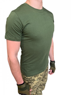 Футболка темная Олива ЗСУ , летняя военная футболка мужская , тактическая футболка военнослужащих всу . Размер М (48) - изображение 2