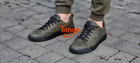 Кеды мужские хаки 42р 27,5 см летние тактические кожаные кроссовки с перфорацией код 2088 - изображение 4