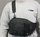 Однолямочный городской тактический рюкзак Tactical барсетка сумка с системой molle на 7 л Black (095-black) - изображение 5