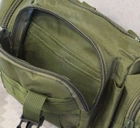 Тактическая нагрудная сумка на пояс Tactic сумка подсумок на рюкзак и плитоноску с ремнем на плечо 5 л Olive (104-olive) - изображение 9
