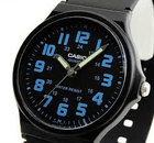 Мужские наручные часы с люминесцентными стрелками Casio MQ-71-2B Черный с синим