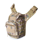 Сумка тактическая через плечо AOKALI Outdoor A25 (Camouflage CP) камуфляжная армейская с регуляцией ремня - изображение 1