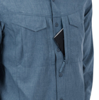 Рубашка Defender MK2 Gentleman Shirt Helikon-Tex Melange Blue XXXL Тактическая мужская - изображение 4