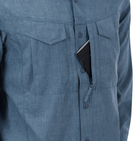 Рубашка Defender MK2 Gentleman Shirt Helikon-Tex Melange Blue XS Тактическая мужская - изображение 4