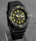 Мужские наручные часы Casio MRW-200H-9B Легкие Черный\Желтый