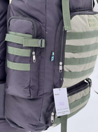 Универсальный рюкзак тактический 75 литров, военный водоотталкивающий рюкзак из плотной тактической ткани черный олива - изображение 4