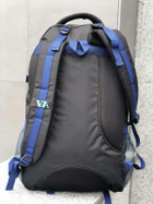 Универсальный туристический рюкзак 65 литров из влагоотталкивающей ткани черный с синим - изображение 4
