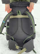 Универсальный рюкзак тактический 75 литров, военный водоотталкивающий рюкзак из плотной тактической ткани черный с пикселем - изображение 3