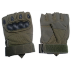 Рукавички без пальців, тактичні рукавички без пальців (пара), розмір L, колір зелений - зображення 7