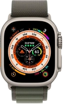 Smartwatch Apple Watch Ultra GPS + Cellular 49mm Titanium Case with Green Alpine Loop - Medium (MQFN3) - obraz 4