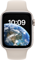 Smartwatch Apple Watch SE (2022) GPS 44mm Starlight Aluminium Case with Starlight Sport Band (MNJX3) - obraz 3