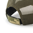 Пиксель Бейсболка Герб с сеткой Олива, летний военный бейс с вышивкой, армейская камуфляжная кепка хаки (L) - изображение 4