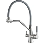 Смеситель для кухни с подключением к фильтру Globus Lux GLLR-0800-08-02 серый