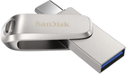 Pendrive SanDisk Ultra Dual Luxe Type-C 128GB USB 3.1 Silver (SDDDC4-128G-G46) - obraz 2