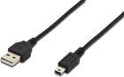 Kabel Digitus USB 2.0 (AM/miniB 5pin) 1,8 m Czarny (AK-300130-018-S) - obraz 1
