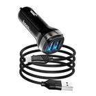 Адаптер автомобільний Hoco Micro USB Cable Superior dual port Car charger set Z40 |2USB, 2.4A| чорний
