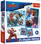 Пазли Trefl 2 в 1 (30,48) ел.+ Мемос – Месники. Герої в дії / Disney Marvel The Avengers, 30,48 елементів (93333)