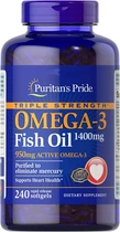 Витамины Puritan's Pride Triple Strength Omega-3 Fish Oil 1360 mg 240 капсул (4384301475)
