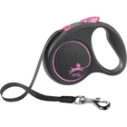 Поводок рулетка Flexi "BLACK DESIGN" S 5м до 15кг черный с розовым (TX-12356)