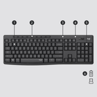 Zestaw bezprzewodowy klawiatura+mysz LOGITECH MK295 Silent Wireless Graphite (920-009800) - obraz 2