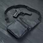 Сумка для скрытого ношения оружия оружейная сумка из натуральной кожи Черная - изображение 6