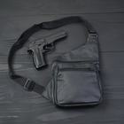 Сумка для скрытого ношения оружия оружейная сумка из натуральной кожи Черная - изображение 7