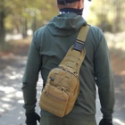 Тактическая сумка через плечо с одной лямкой Койот - изображение 10