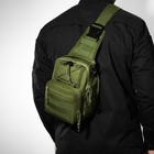 Тактическая сумка через плечо с одной лямкой Олива - изображение 7