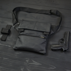 Тактическая кожаная сумка с кобурой Черная - изображение 3