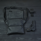 Тактическая кожаная сумка с кобурой Черная - изображение 6