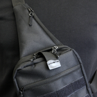 Тактическая сумка-слинг с кобурой на липучке плечевая однолямочная, чорна через плечо, нагрудная сумка-кобура - изображение 4