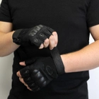 Тактичні безпалі рукавички зсу, Армійські Рукавиці тактичні безпалі, Тактичні рукавиці Чорні XL - зображення 6