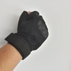 Рукавички військові, Тактичні рукавички для самооборони, Літні військові рукавички без пальців Чорні (L) - зображення 3