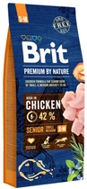 Sucha karma Brit Premium Senior S+M dla starszych psów małych i średnich ras o smaku kurczaka 8 kg (8595602526406) - obraz 1
