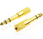 Конвертер Jack 6.3 тато / Jack 3.5 мама Stereo GOLD метал 02790