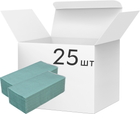 Упаковка паперових рушників BuroClean V-складання 25 пачок по 160 аркушів Зелені (10100102)