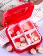 Аптечка для ліків таблеток Червона маленька Компактна Універсальна таблетниця - зображення 2