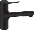 Смеситель-кран кухонный HANSGROHE Zesis матовый черный 74800670 с выдвижным изливом 2 режима