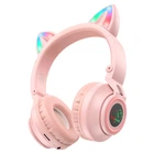 Навушники Bluetooth BOROFONE BO18 Cat ear Рожевий