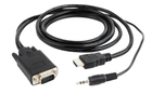 Przejściówka Cablexpert HDMI na VGA i audio 1,8 m (A-HDMI-VGA-03-6) - obraz 1