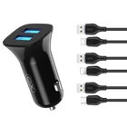 Зарядний пристрій автомобільний+Lighting TZ10 12W Dual USB