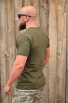 Тактична чоловіча футболка 54 розмір XXL військова армійська бавовняна футболка колір олива хакі для ЗСУ 26-106 - зображення 6
