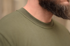 Тактична чоловіча футболка 54 розмір XXL військова армійська бавовняна футболка колір олива хакі для ЗСУ 26-106 - зображення 8