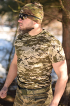 Тактична чоловіча футболка 52 розмір XL військова армійська бавовняна футболка колір піксель для ЗСУ 27-117 - зображення 2